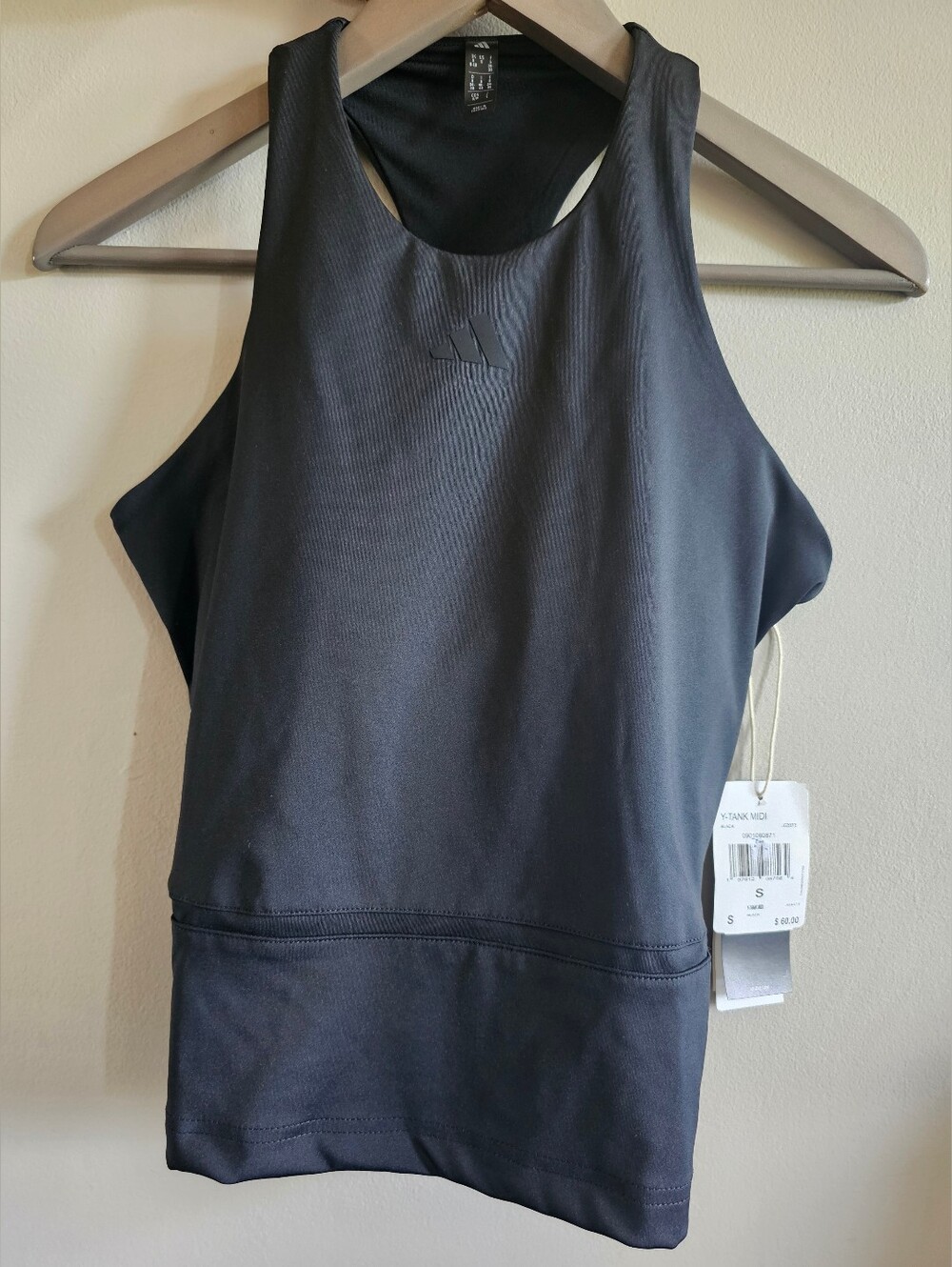 NWT Adidas Women's Small Tennis Climacool Mid-Length Y-Tank Top Black Gym Active